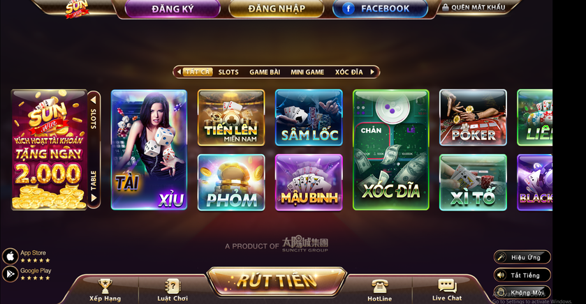 Giao diện SUN.WIN chuyên nghiệp, dễ hiểu